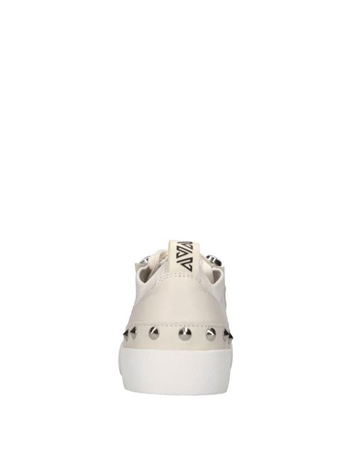 Sneakers in pelle,tessuto e strass EMANUELLE VEE | 451P-300-11-P003CBBIANCO